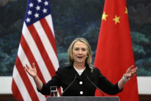 U.S. Secretary of State Hillary Clinton attends a news conference at the Great Hall of the People in Beijing September 5, 2012. REUTERS/Feng Li/Pool (CHINA - Tags: POLITICS) - RTR37I2M