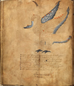 page of manuscript featuring cygnus constellation