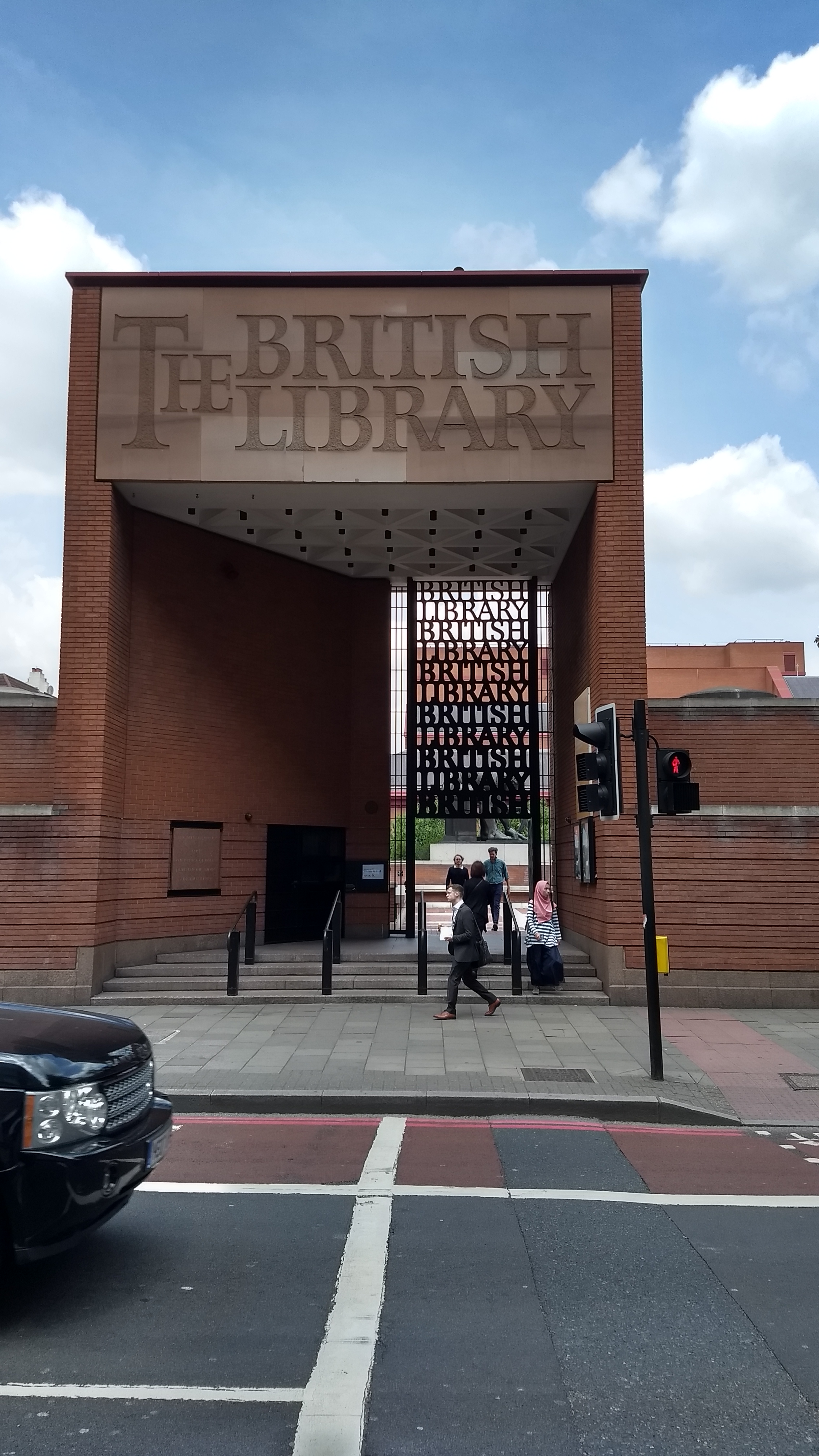 The front gate of the British Library