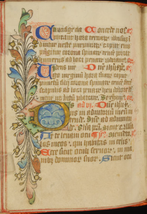 Saint Benedict, OR, Mount Angel Abbey, MS 27: fol. 34v beginning of the Hours of the Virgin