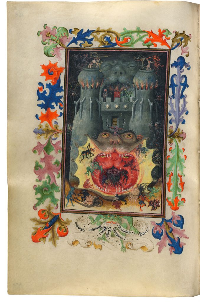 Medieval Hellmouth 2: Cropped image of ff. 168v-189r in The Hours of Catherine of Cleves. Cropped to show fol. 168v only.﻿