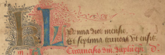 The first page of the Hargrett Hours, calendar section