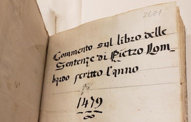 Example of ink on manuscript from Commentary on Peter Lombard