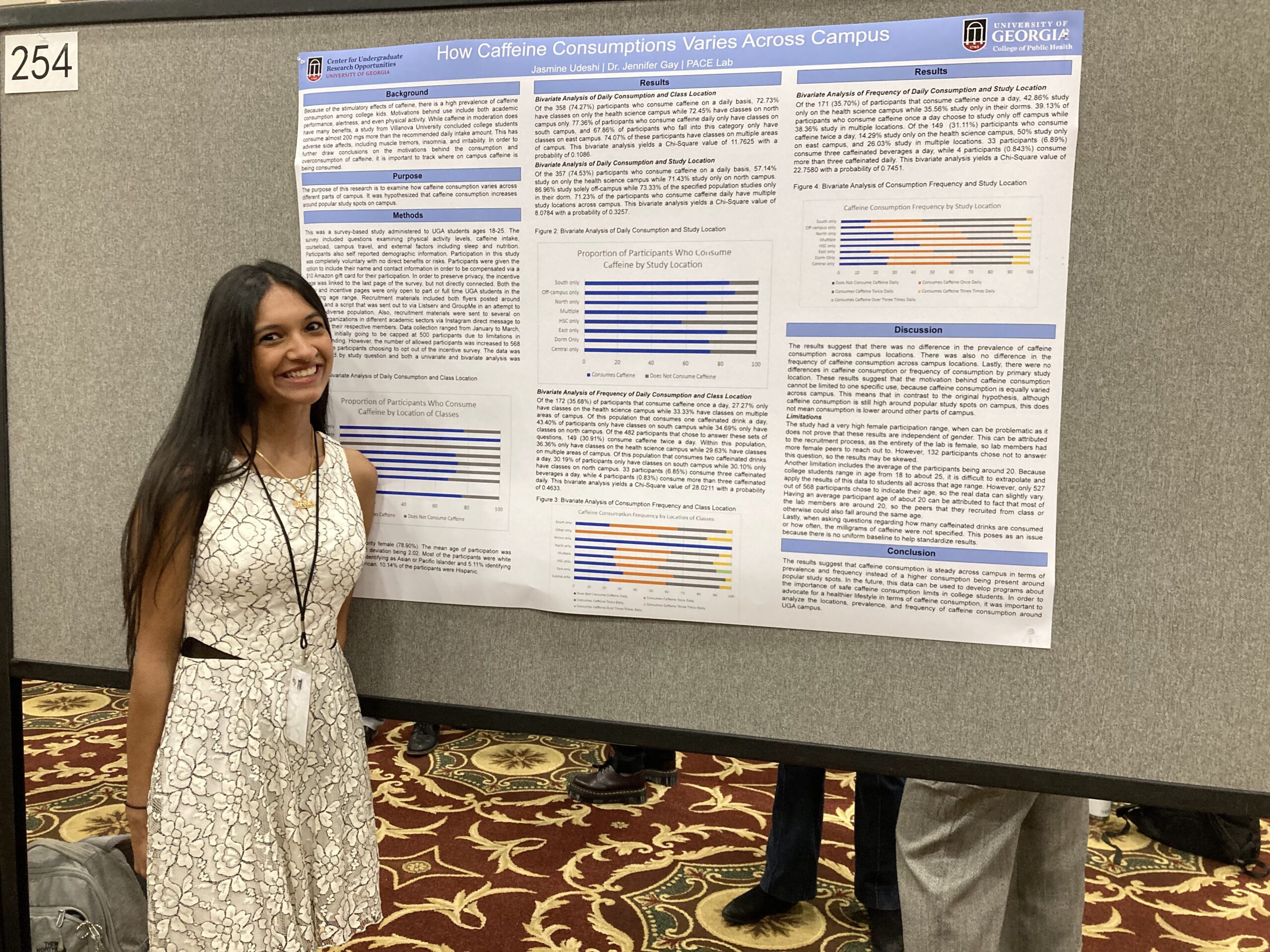 Jasmine Udeshi with poster at CURO symposium